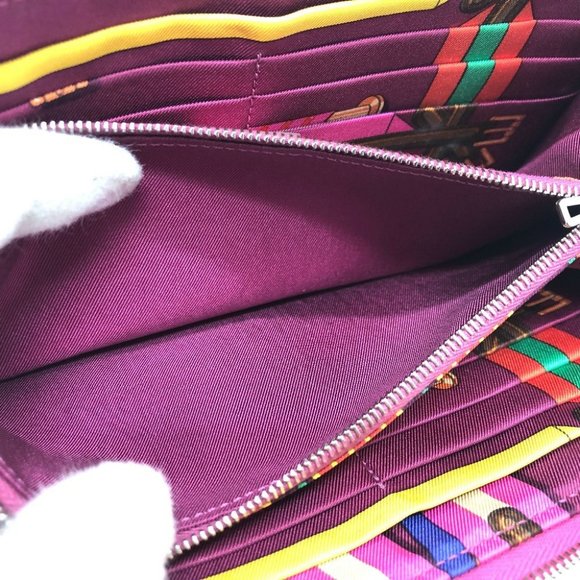 HERMES Azap Long Silk-In Zip Around Long Wallet Epsom pink/SilverHardware - Picture 12 of 14